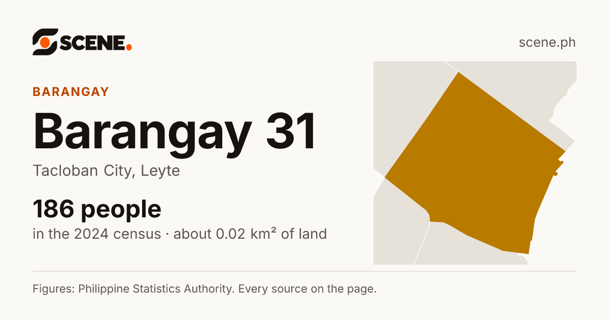 Barangay 31, Tacloban City, barangay: 186 people in the 2024 census