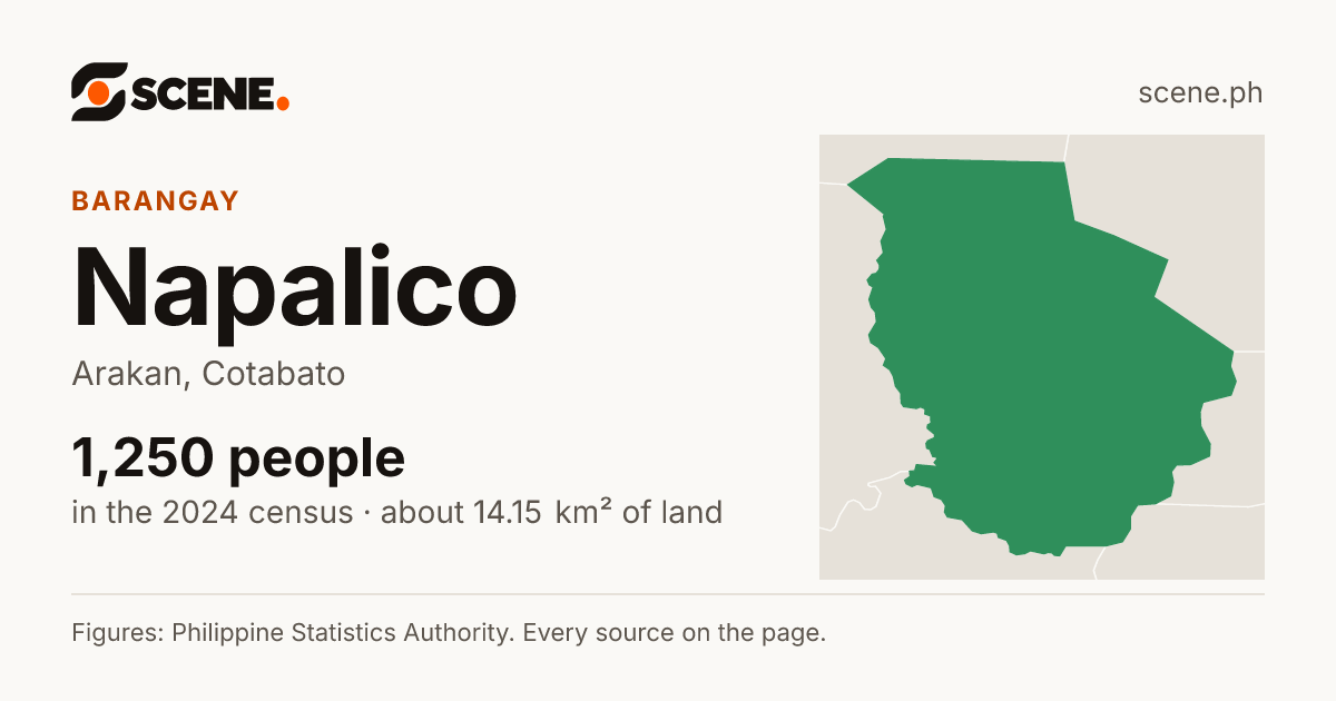 Napalico, Arakan, barangay: 1,250 people in the 2024 census