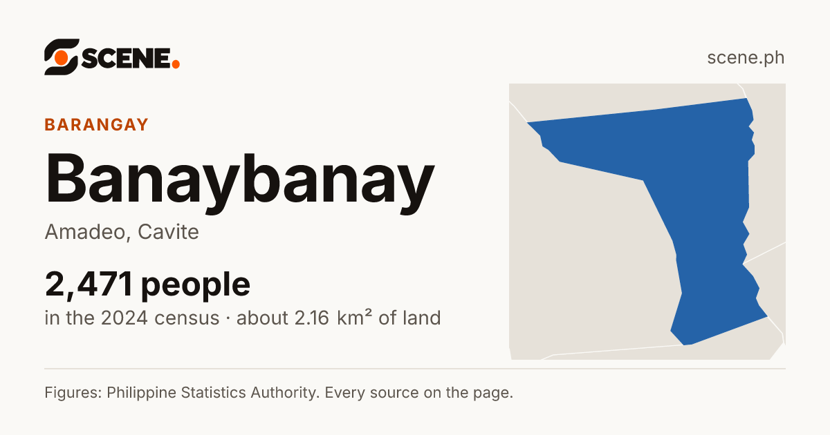 Banaybanay, Amadeo, barangay: 2,471 people in the 2024 census