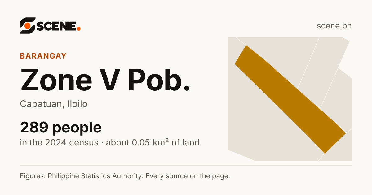 Zone V Pob., Cabatuan, barangay: 289 people in the 2024 census