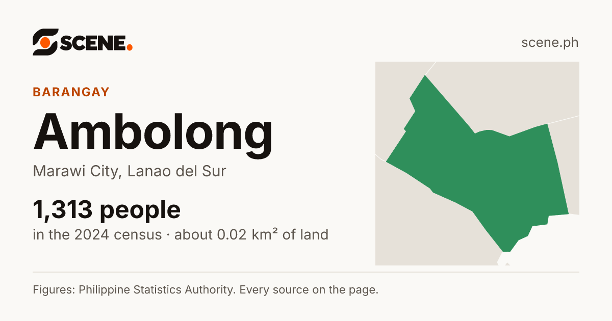 Ambolong, Marawi City, barangay: 1,313 people in the 2024 census