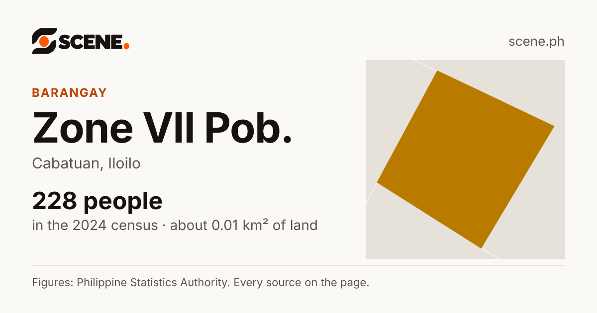 Zone VII Pob., Cabatuan, barangay: 228 people in the 2024 census