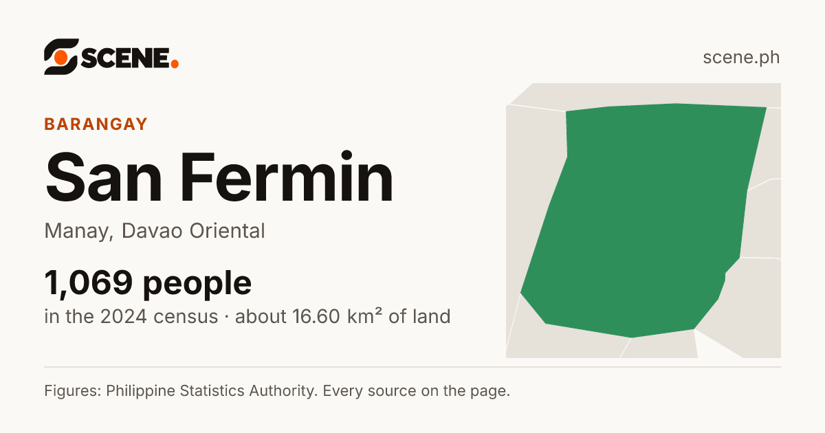 San Fermin, Manay, barangay: 1,069 people in the 2024 census