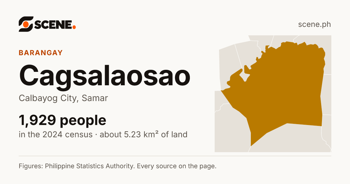 Cagsalaosao, Calbayog City, barangay: 1,929 people in the 2024 census