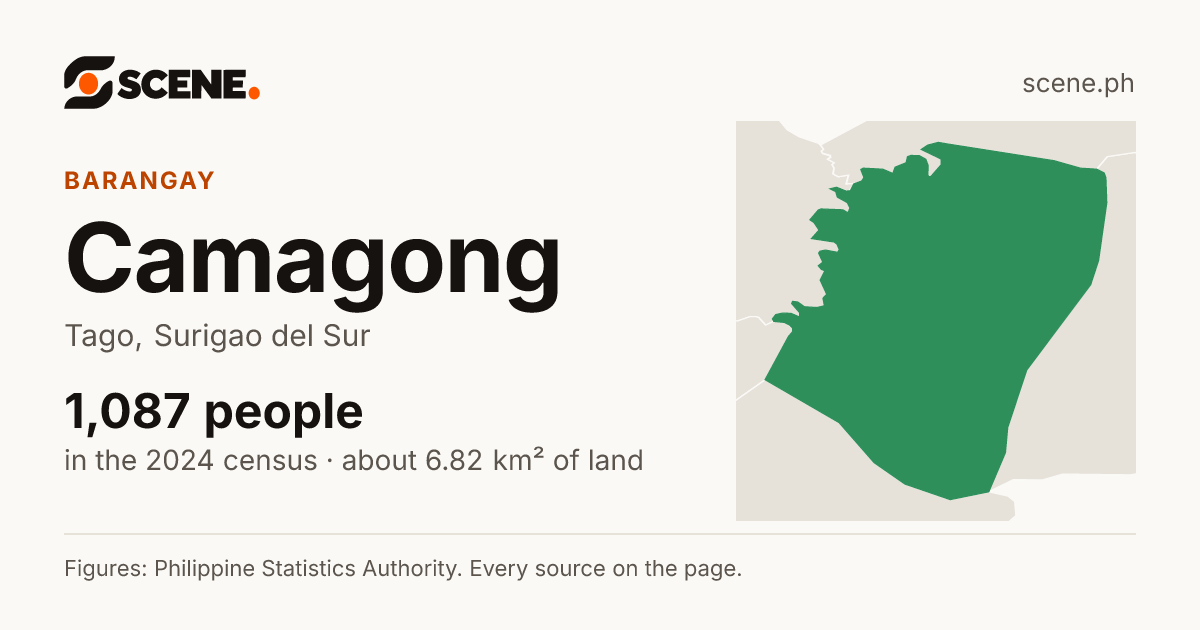 Camagong, Tago, barangay: 1,087 people in the 2024 census