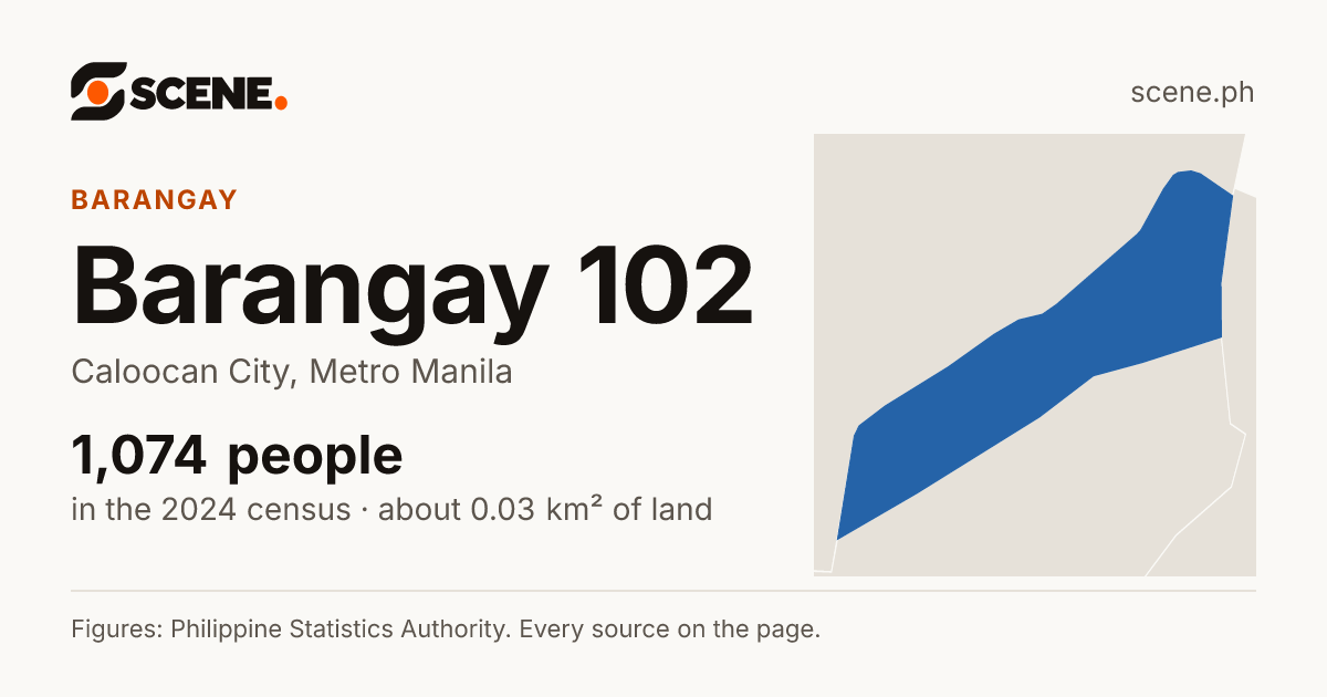 Barangay 102, Caloocan City, barangay: 1,074 people in the 2024 census