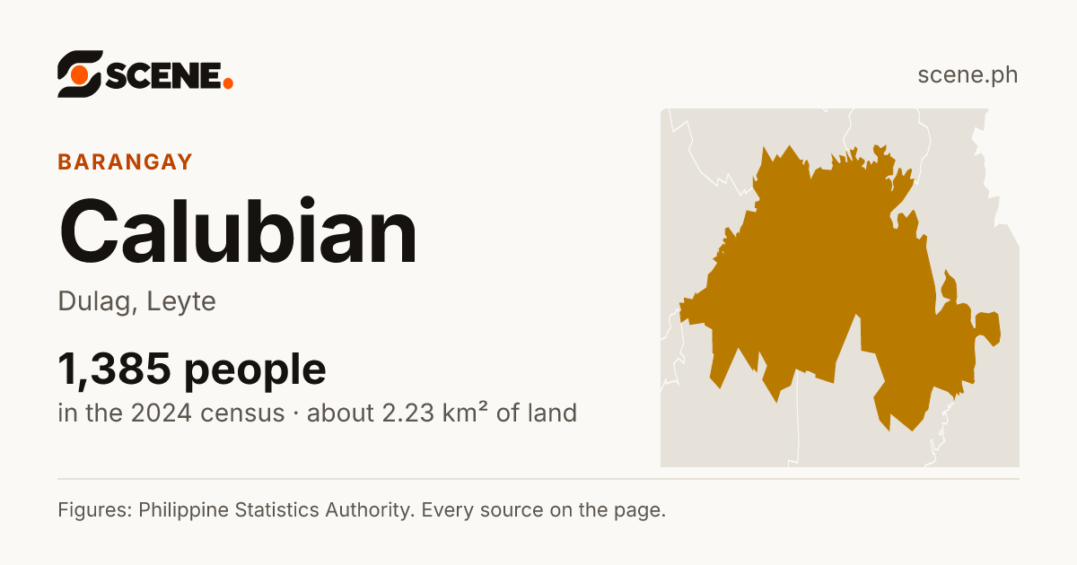 Calubian, Dulag, barangay: 1,385 people in the 2024 census
