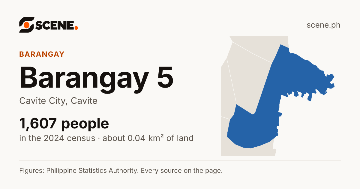 Barangay 5, Cavite City, barangay: 1,607 people in the 2024 census