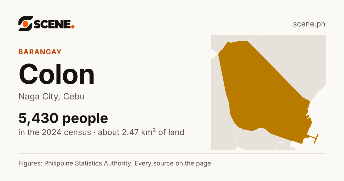 Colon, Naga City, barangay: 5,430 people in the 2024 census