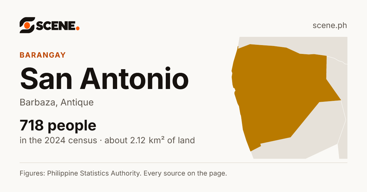 San Antonio, Barbaza, barangay: 718 people in the 2024 census