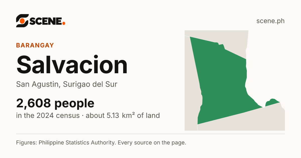 Salvacion, San Agustin, barangay: 2,608 people in the 2024 census