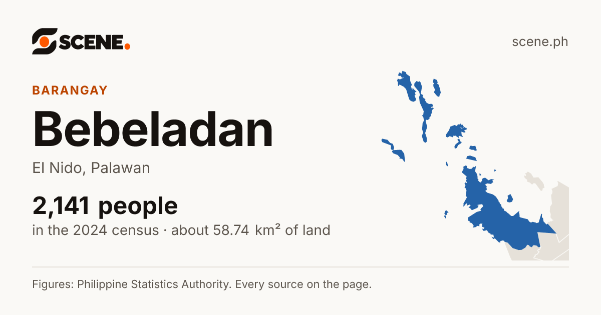 Bebeladan, El Nido, barangay: 2,141 people in the 2024 census