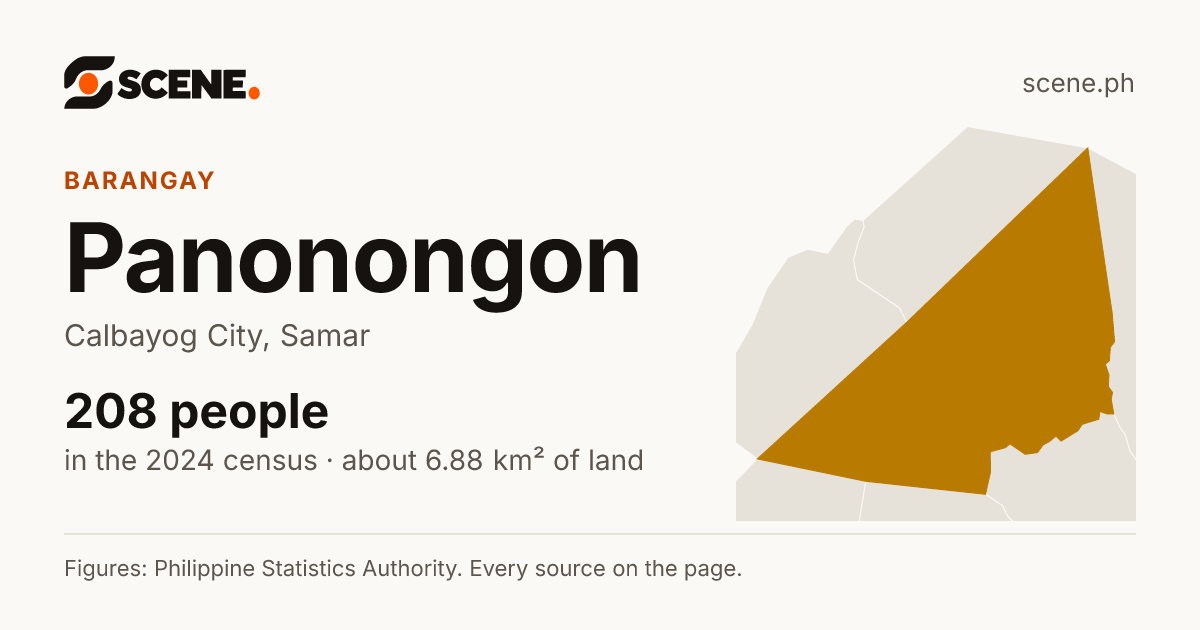 Panonongon, Calbayog City, barangay: 208 people in the 2024 census