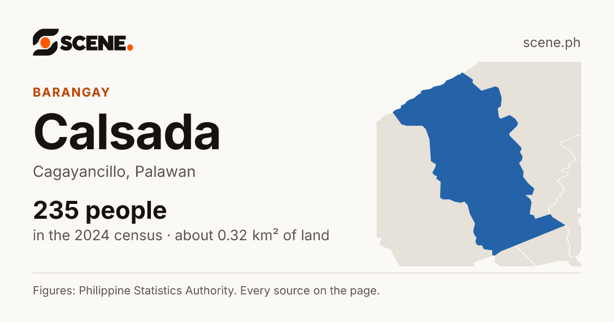 Calsada, Cagayancillo, barangay: 235 people in the 2024 census