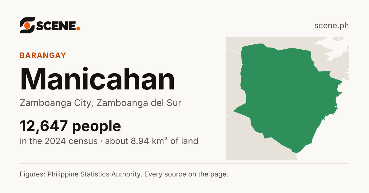 Manicahan, Zamboanga City, barangay: 12,647 people in the 2024 census