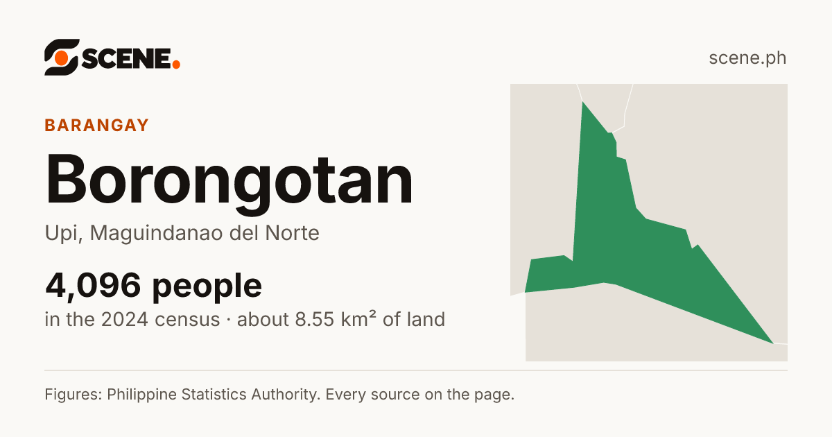 Borongotan, Upi, barangay: 4,096 people in the 2024 census