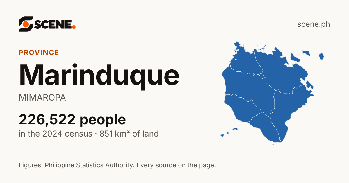 Marinduque, province: 226,522 people in the 2024 census