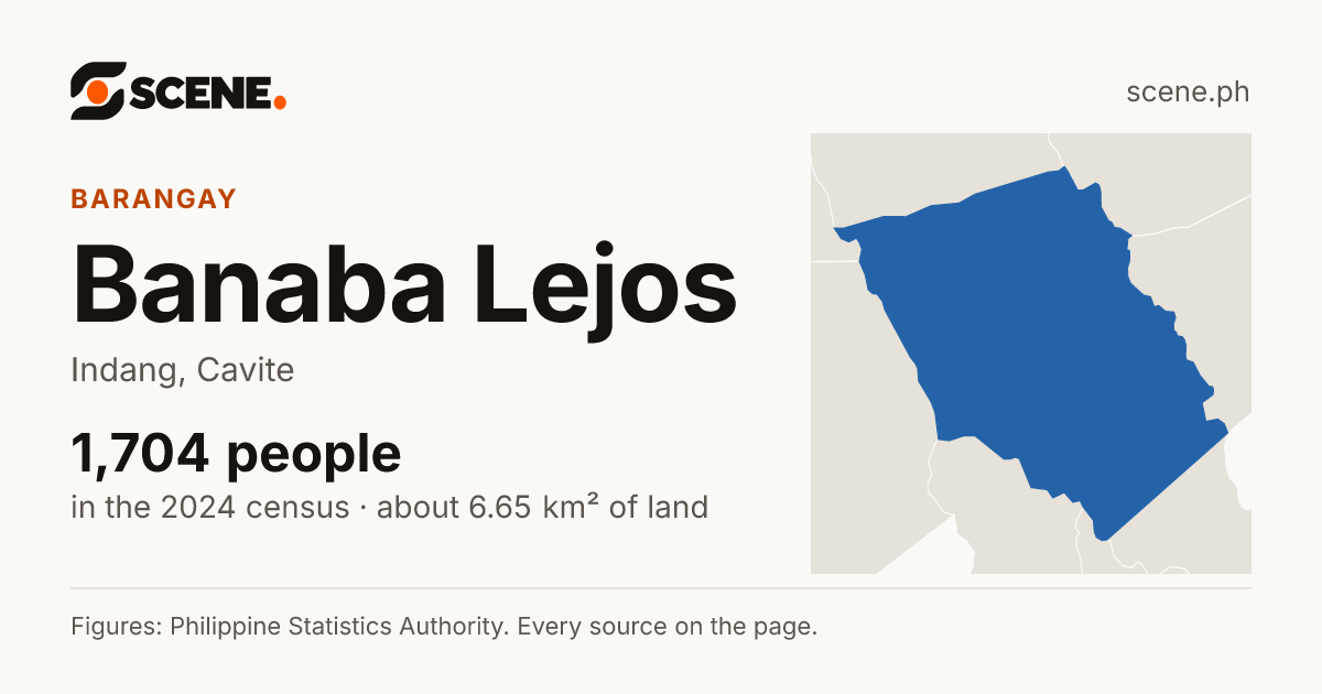Banaba Lejos, Indang, barangay: 1,704 people in the 2024 census