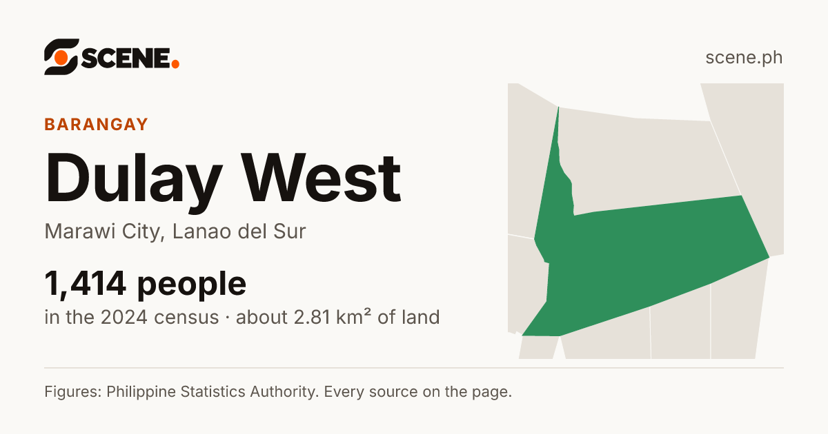 Dulay West, Marawi City, barangay: 1,414 people in the 2024 census
