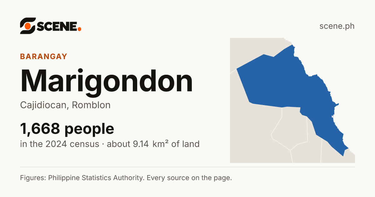Marigondon, Cajidiocan, barangay: 1,668 people in the 2024 census