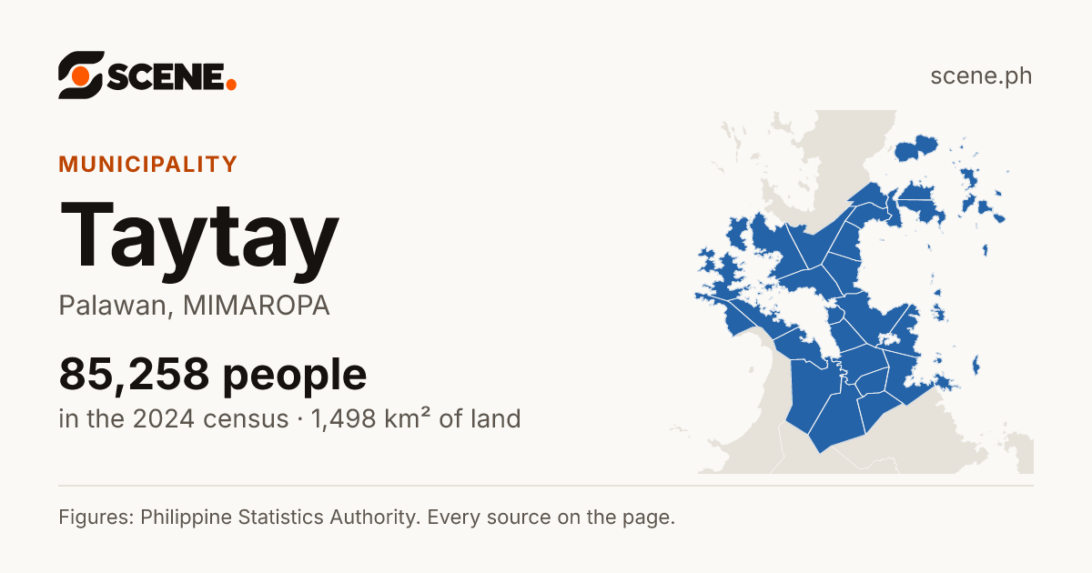 Taytay, Palawan, municipality: 85,258 people in the 2024 census