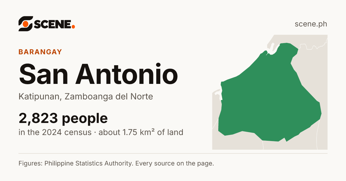 San Antonio, Katipunan, barangay: 2,823 people in the 2024 census