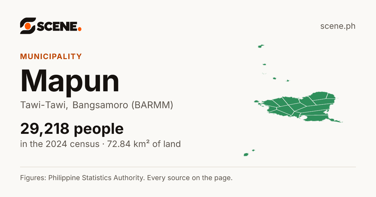 Mapun, Tawi-Tawi, municipality: 29,218 people in the 2024 census