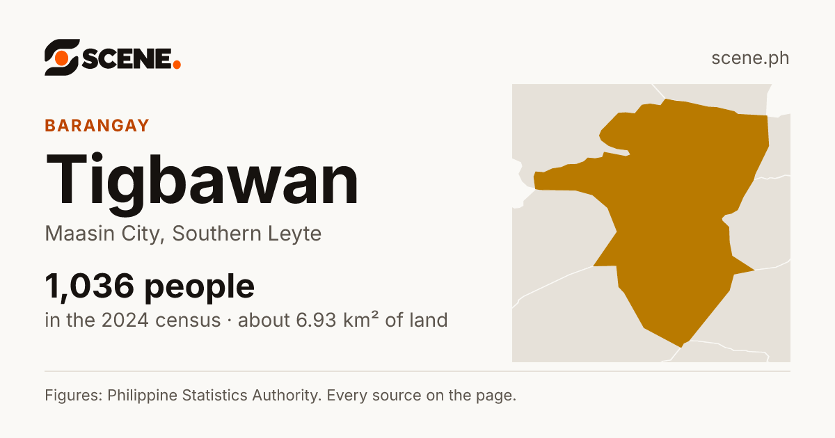 Tigbawan, Maasin City, barangay: 1,036 people in the 2024 census