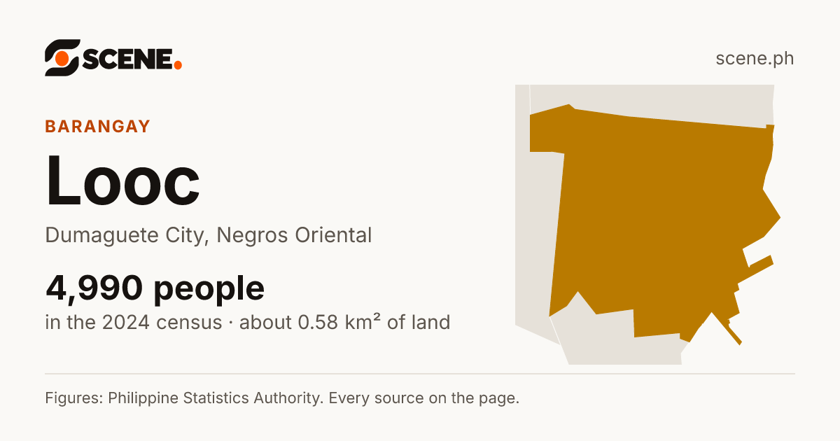 Looc, Dumaguete City, barangay: 4,990 people in the 2024 census