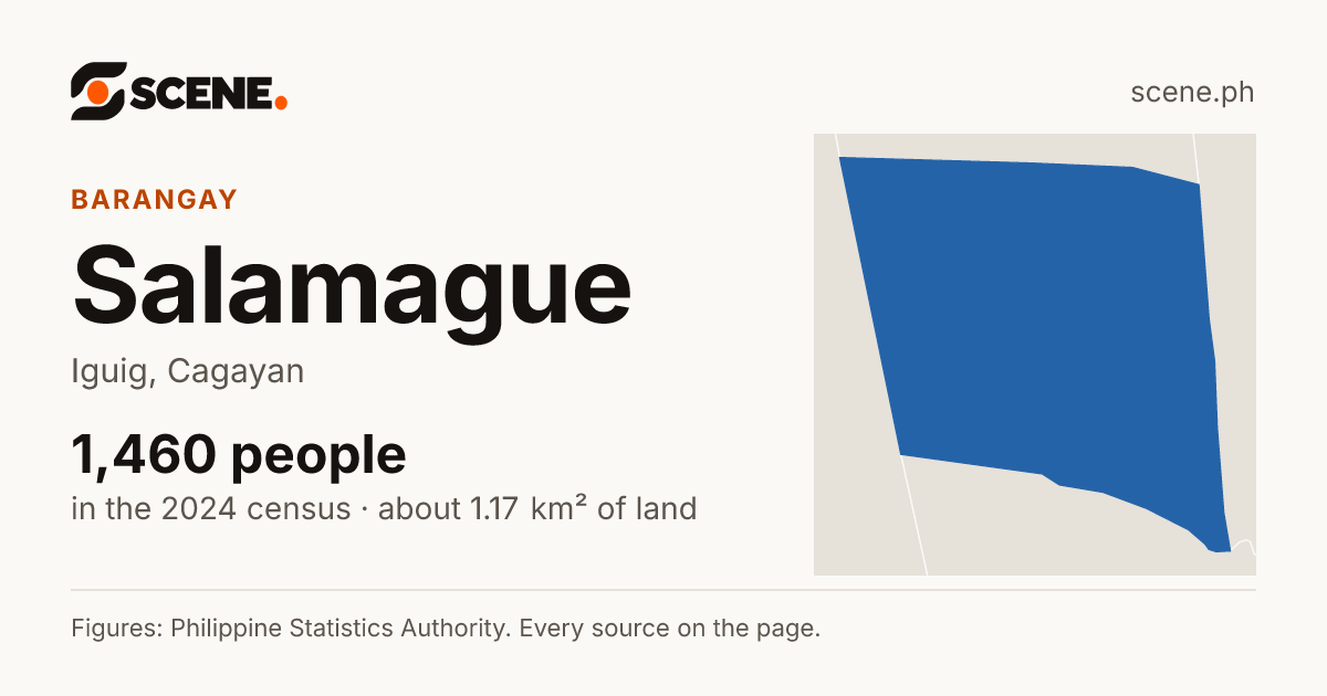 Salamague, Iguig, barangay: 1,460 people in the 2024 census