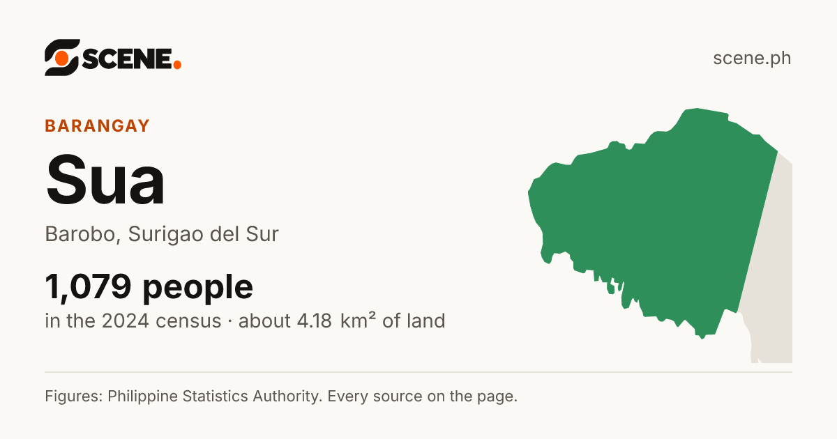 Sua, Barobo, barangay: 1,079 people in the 2024 census