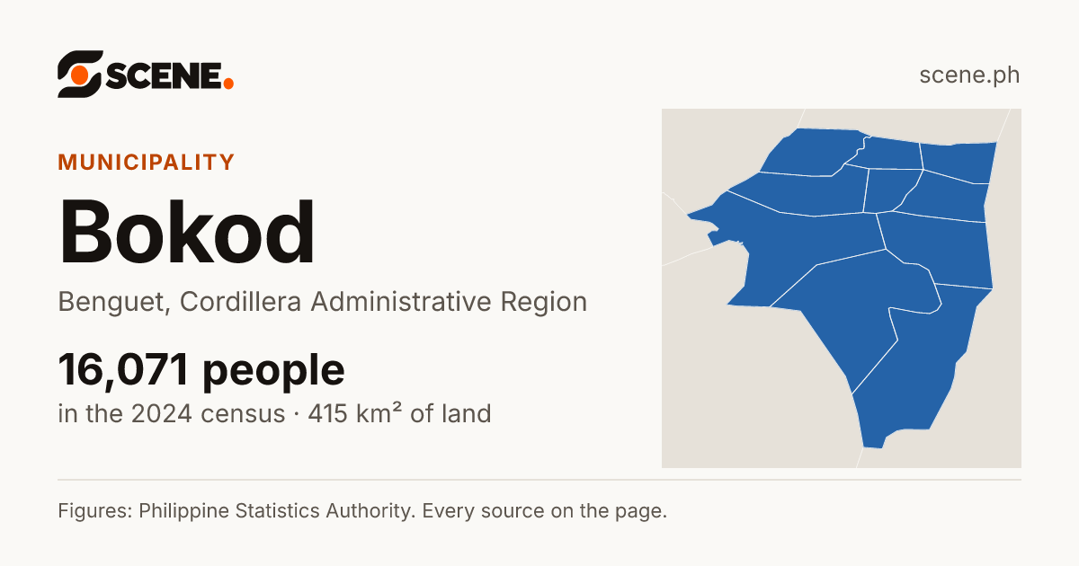 Bokod, Benguet, municipality: 16,071 people in the 2024 census
