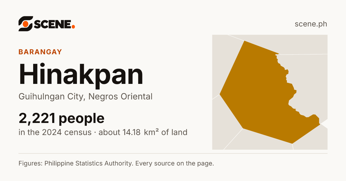 Hinakpan, Guihulngan City, barangay: 2,221 people in the 2024 census