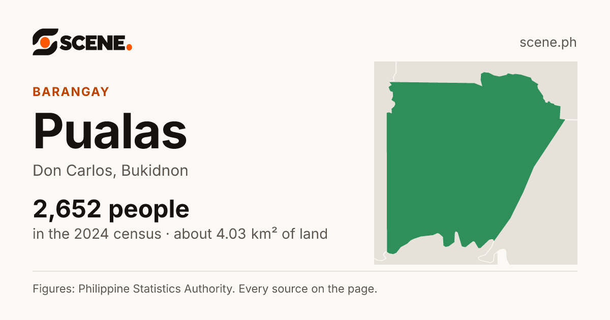 Pualas, Don Carlos, barangay: 2,652 people in the 2024 census