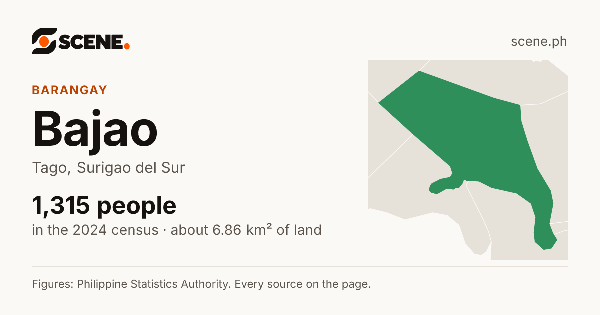 Bajao, Tago, barangay: 1,315 people in the 2024 census
