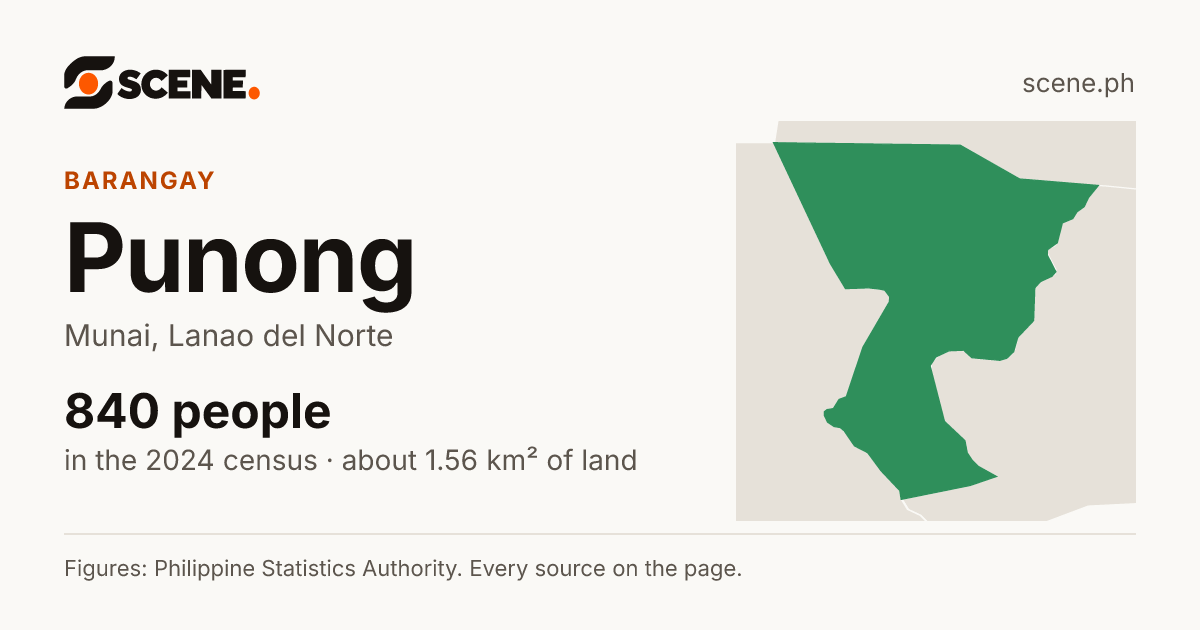 Punong, Munai, barangay: 840 people in the 2024 census