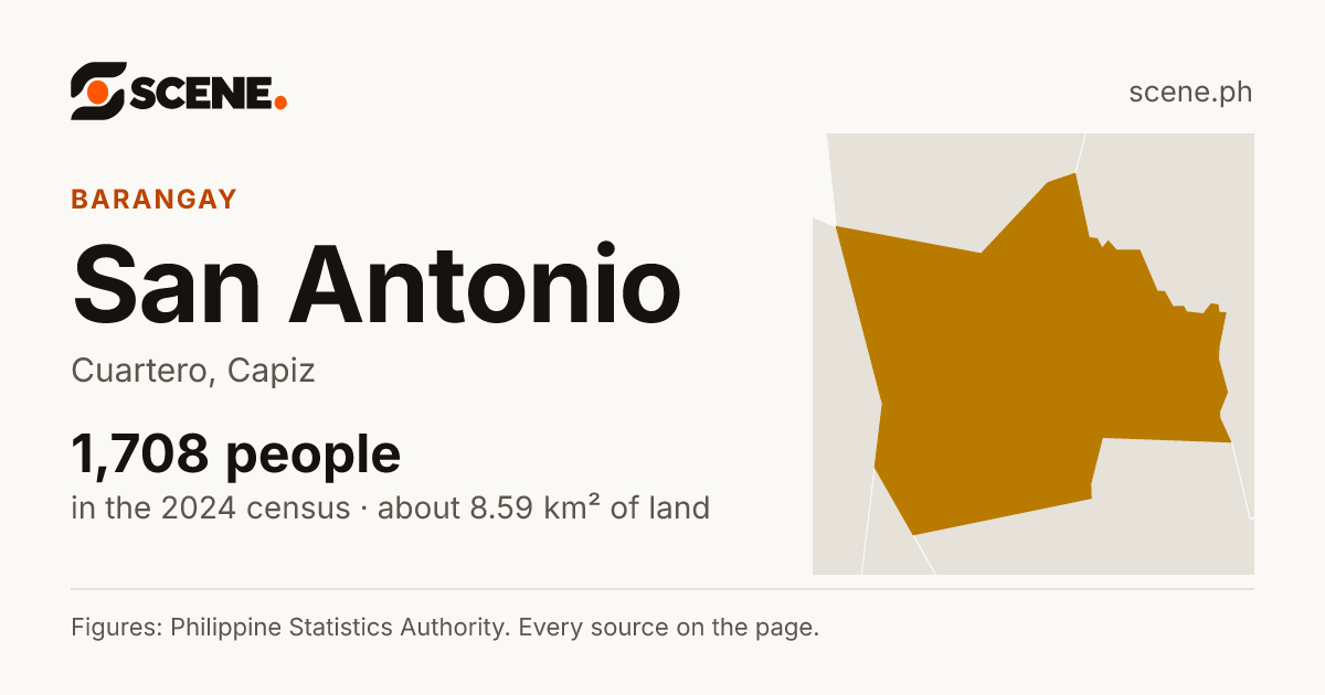 San Antonio, Cuartero, barangay: 1,708 people in the 2024 census