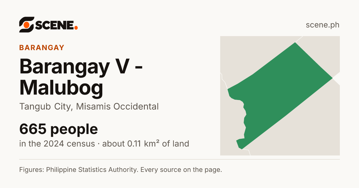 Barangay V - Malubog, Tangub City, barangay: 665 people in the 2024 census