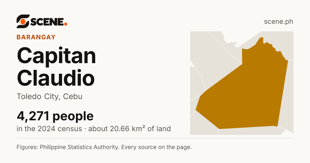 Capitan Claudio, Toledo City, barangay: 4,271 people in the 2024 census