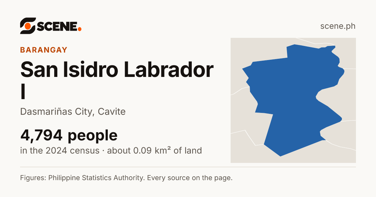 San Isidro Labrador I, Dasmariñas City, barangay: 4,794 people in the 2024 census