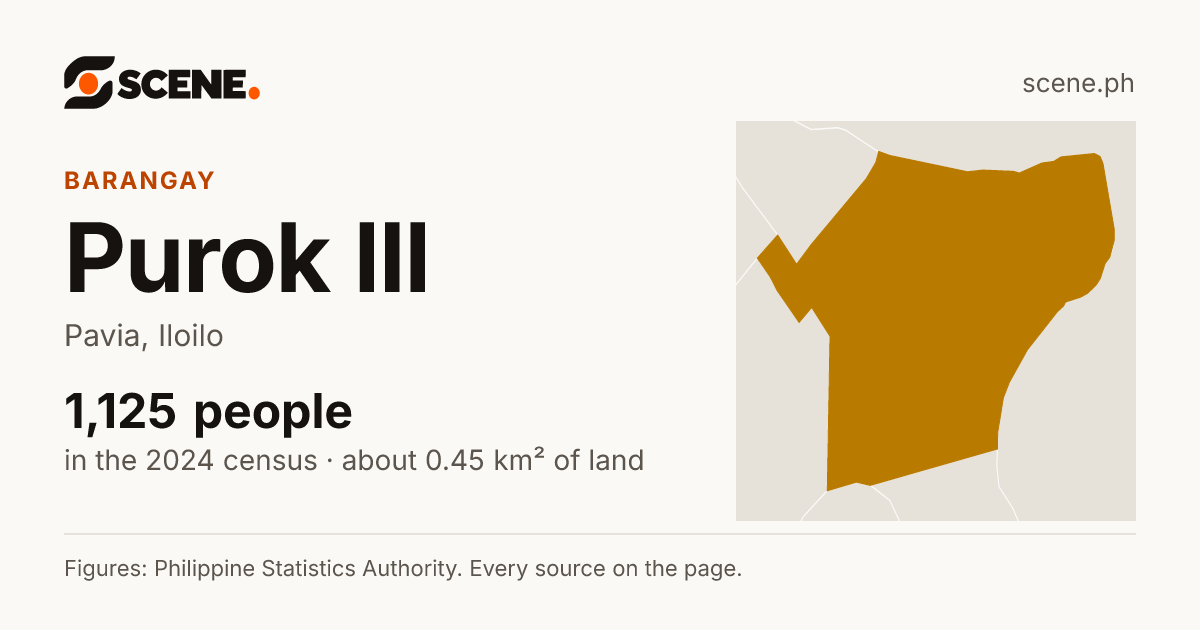 Purok III, Pavia, barangay: 1,125 people in the 2024 census
