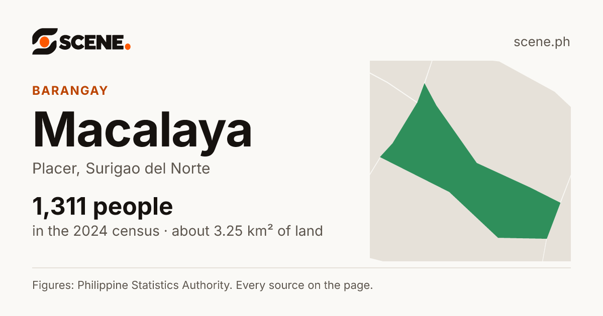 Macalaya, Placer, barangay: 1,311 people in the 2024 census