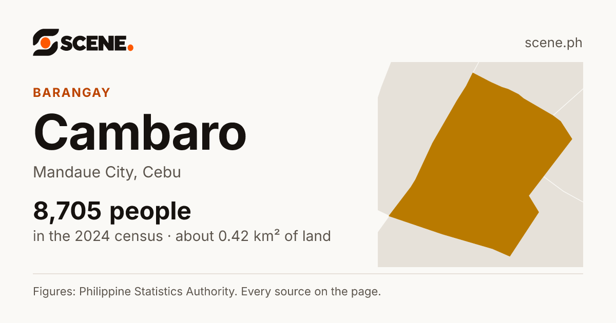 Cambaro, Mandaue City, barangay: 8,705 people in the 2024 census