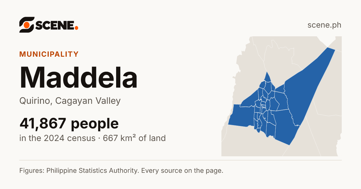Maddela, Quirino, municipality: 41,867 people in the 2024 census