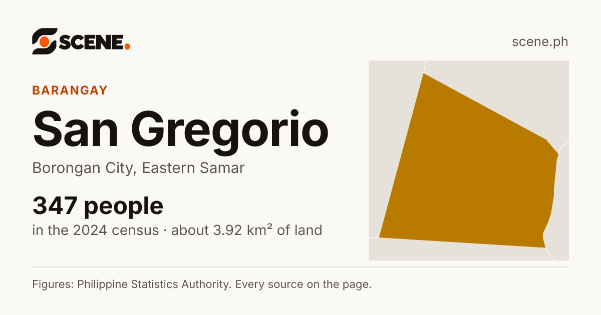 San Gregorio, Borongan City, barangay: 347 people in the 2024 census