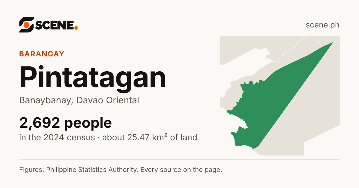Pintatagan, Banaybanay, barangay: 2,692 people in the 2024 census