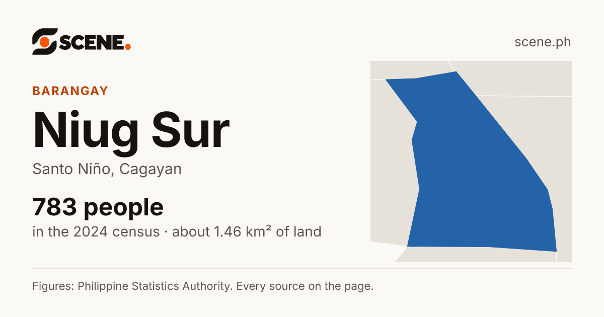 Niug Sur, Santo Niño, barangay: 783 people in the 2024 census