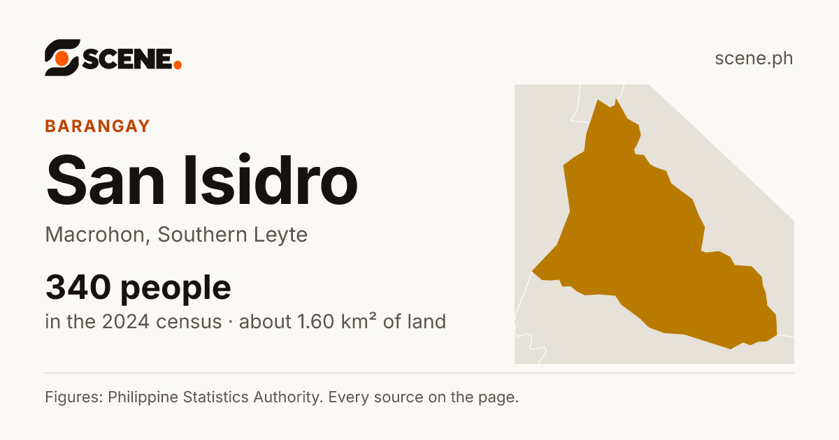 San Isidro, Macrohon, barangay: 340 people in the 2024 census