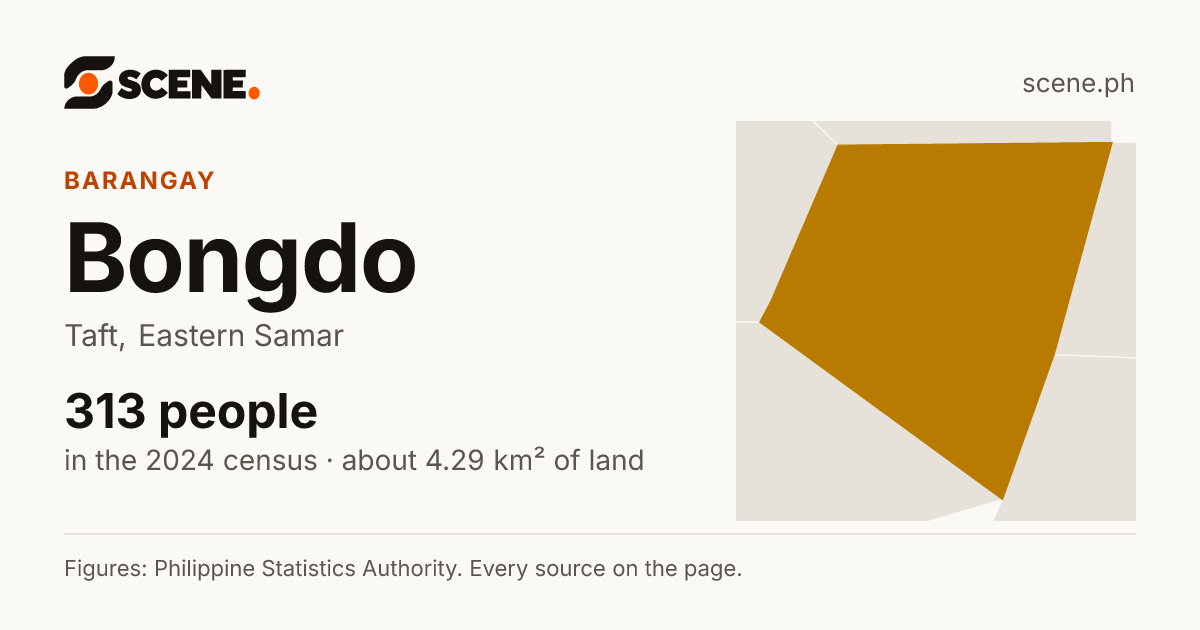 Bongdo, Taft, barangay: 313 people in the 2024 census