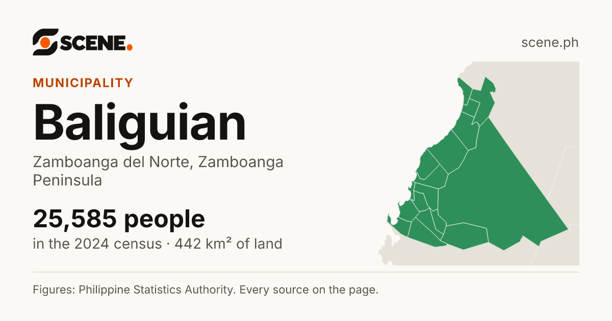 Baliguian, Zamboanga del Norte, municipality: 25,585 people in the 2024 census